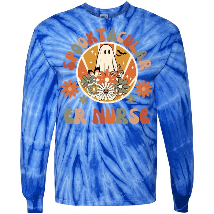 Spooktacular Er Nurse Emergency Room Nurse Halloween Er Rn Gift Tie-Dye Long Sleeve Shirt