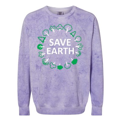 Save Earth Nature Trees Colorblast Crewneck Sweatshirt