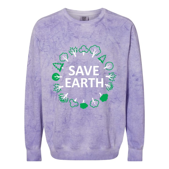 Save Earth Nature Trees Colorblast Crewneck Sweatshirt