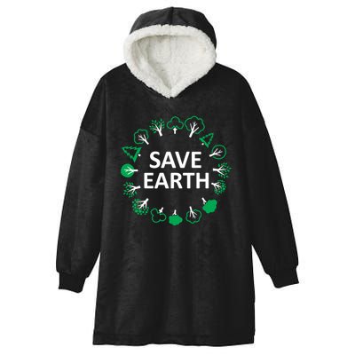 Save Earth Nature Trees Hooded Wearable Blanket