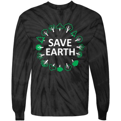 Save Earth Nature Trees Tie-Dye Long Sleeve Shirt