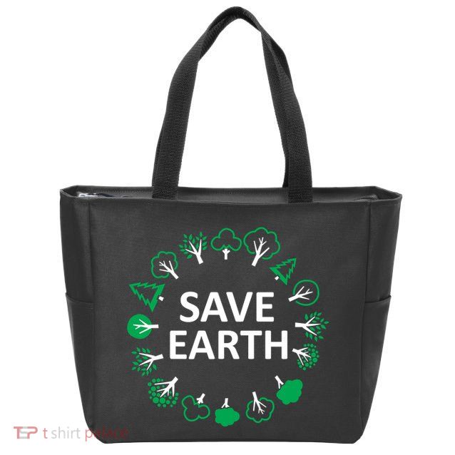 Save Earth Nature Trees Zip Tote Bag