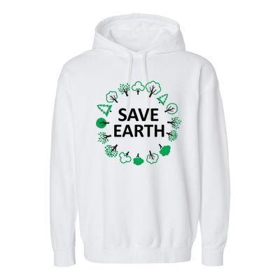 Save Earth Nature Trees Garment-Dyed Fleece Hoodie