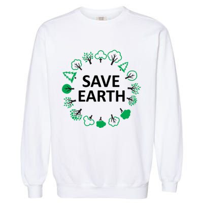 Save Earth Nature Trees Garment-Dyed Sweatshirt