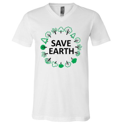 Save Earth Nature Trees V-Neck T-Shirt