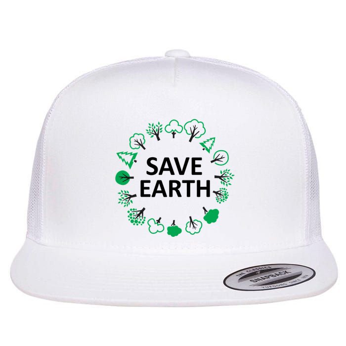 Save Earth Nature Trees Flat Bill Trucker Hat