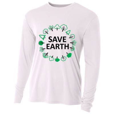 Save Earth Nature Trees Cooling Performance Long Sleeve Crew
