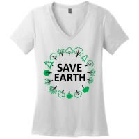 Save Earth Nature Trees Women's V-Neck T-Shirt