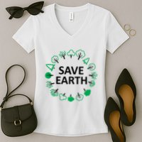 Save Earth Nature Trees Women's V-Neck T-Shirt