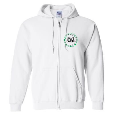 Save Earth Nature Trees Full Zip Hoodie