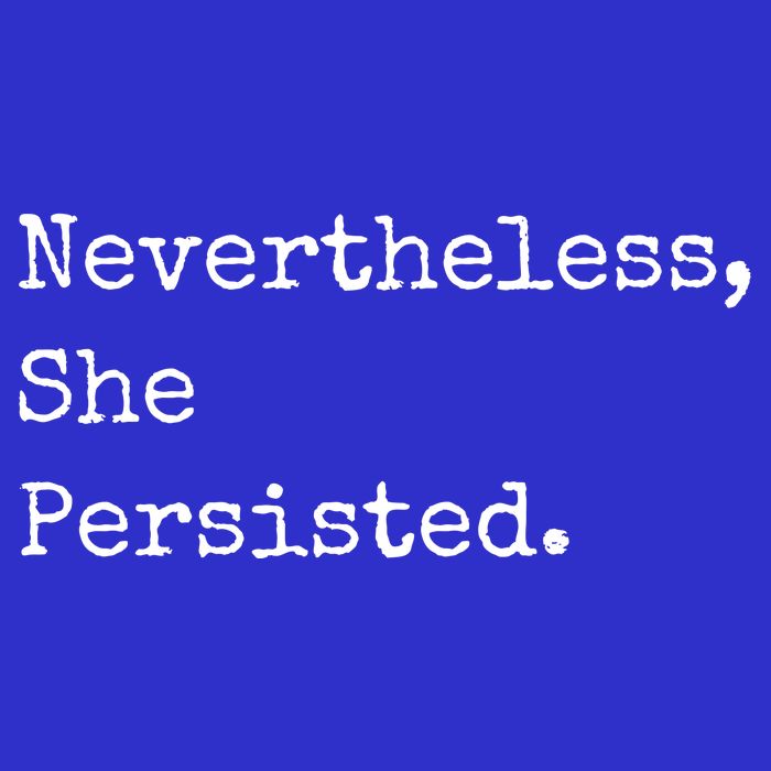 Senator Elizabeth Warren Nevertheless, She Persisted. Visor
