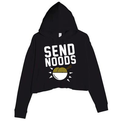 Send Noodles Crop Fleece Hoodie