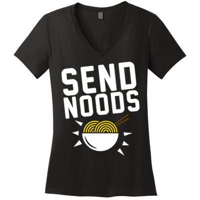 Send Noodles Women's V-Neck T-Shirt