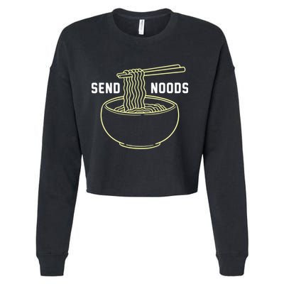 Send Noodles Funny Bowl Of Noodles Cropped Pullover Crew