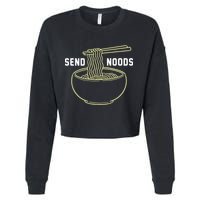 Send Noodles Funny Bowl Of Noodles Cropped Pullover Crew