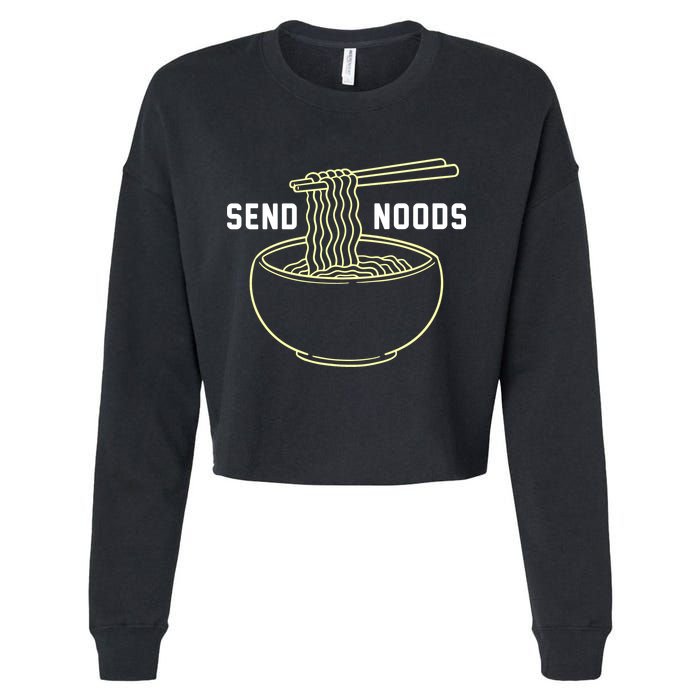 Send Noodles Funny Bowl Of Noodles Cropped Pullover Crew