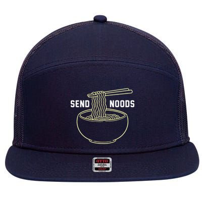 Send Noodles Funny Bowl Of Noodles 7 Panel Mesh Trucker Snapback Hat