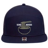 Send Noodles Funny Bowl Of Noodles 7 Panel Mesh Trucker Snapback Hat