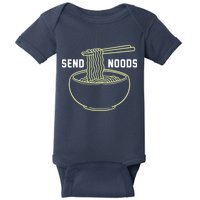 Send Noodles Funny Bowl Of Noodles Baby Bodysuit
