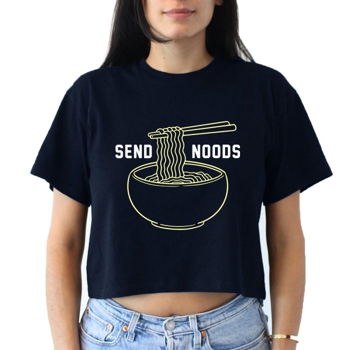 Send Noodles Funny Bowl Of Noodles Crop Top