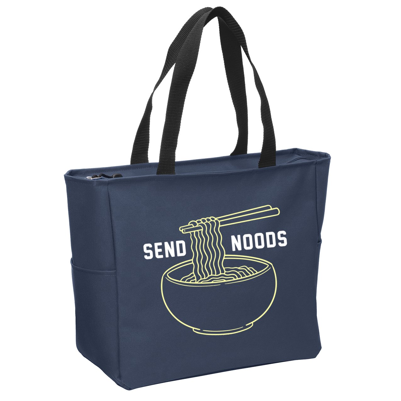 Send Noodles Funny Bowl Of Noodles Zip Tote Bag