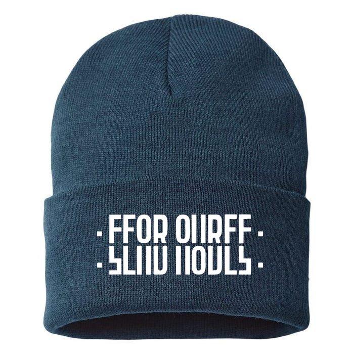 Send Nudes Funny Meme Secret Message Sustainable Knit Beanie