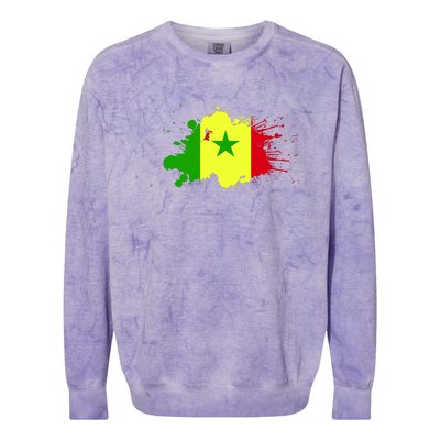 Senegal Flag Grunge Colorblast Crewneck Sweatshirt