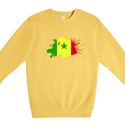 Senegal Flag Grunge Premium Crewneck Sweatshirt