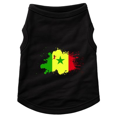 Senegal Flag Grunge Doggie Tank