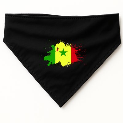 Senegal Flag Grunge USA-Made Doggie Bandana