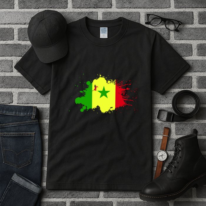Senegal Flag Grunge Tall T-Shirt
