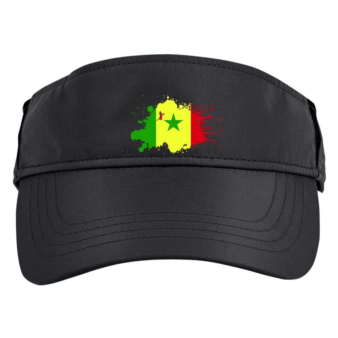 Senegal Flag Grunge Adult Drive Performance Visor