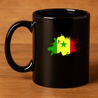 Senegal Flag Grunge 11oz C Handle Ceramic Mug