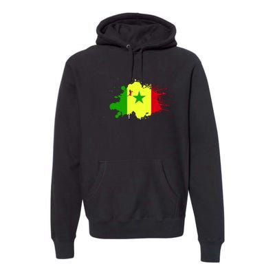 Senegal Flag Grunge Premium Hoodie