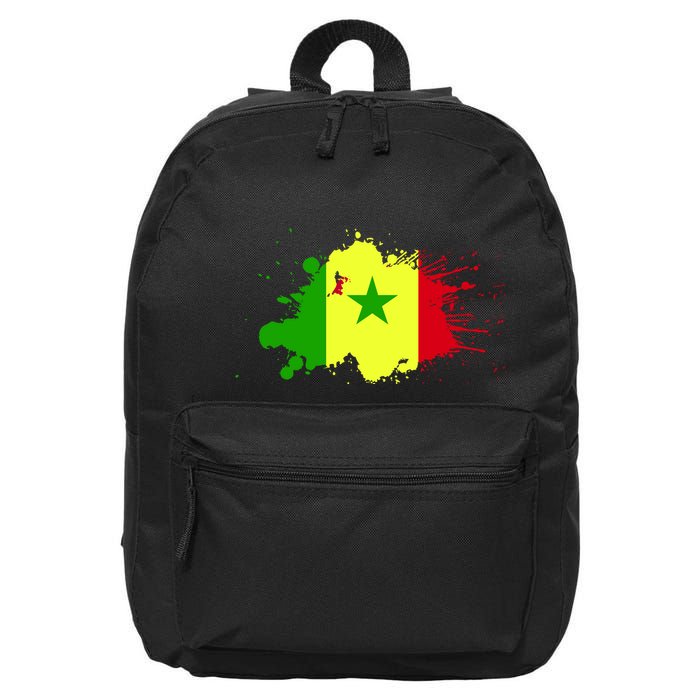 Senegal Flag Grunge 16 in Basic Backpack