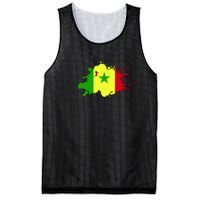 Senegal Flag Grunge Mesh Reversible Basketball Jersey Tank