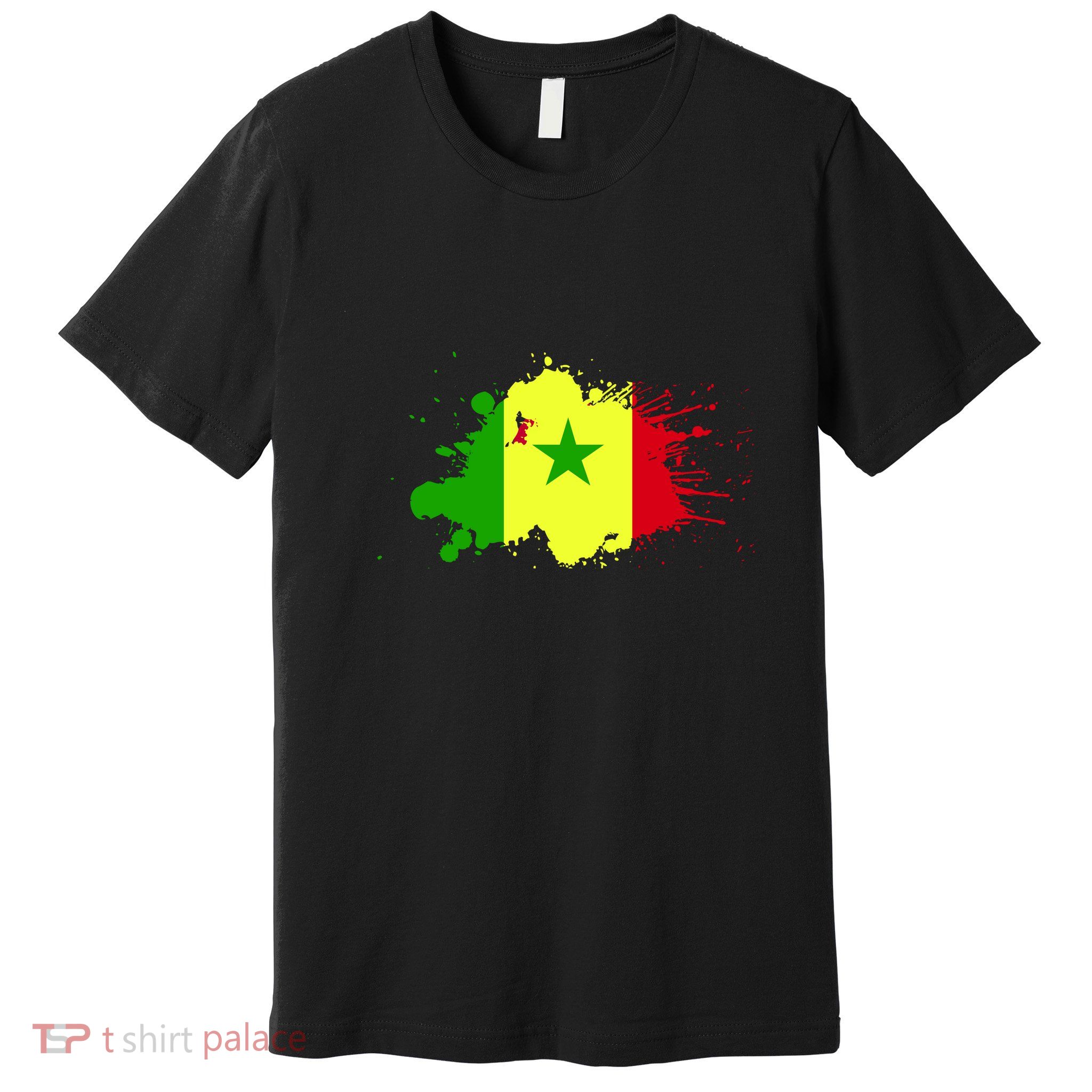 Senegal Flag Grunge Premium T-Shirt