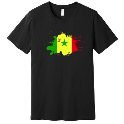 Senegal Flag Grunge Premium T-Shirt