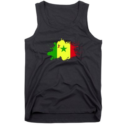 Senegal Flag Grunge Tank Top