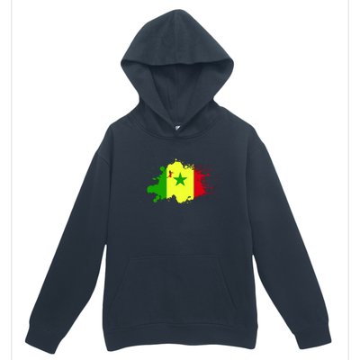 Senegal Flag Grunge Urban Pullover Hoodie