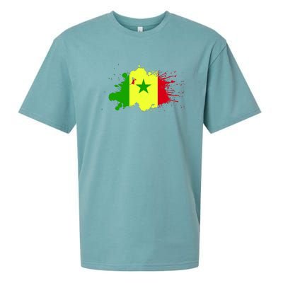 Senegal Flag Grunge Sueded Cloud Jersey T-Shirt