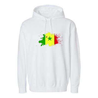 Senegal Flag Grunge Garment-Dyed Fleece Hoodie