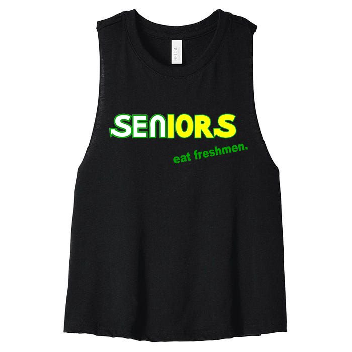 Seniors Eat Freshman Women's Racerback Cropped Tank