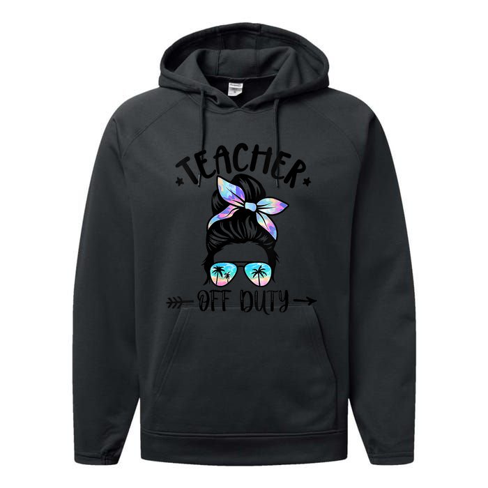 Summer End Of School Year Teacher Off Duty Performance Fleece Hoodie