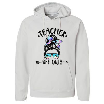 Summer End Of School Year Teacher Off Duty Performance Fleece Hoodie