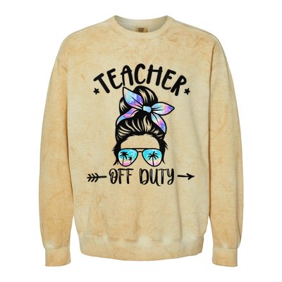 Summer End Of School Year Teacher Off Duty Colorblast Crewneck Sweatshirt