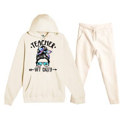 Summer End Of School Year Teacher Off Duty Premium Hooded Sweatsuit Set