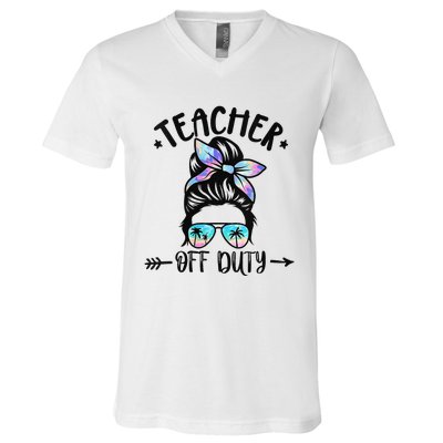 Summer End Of School Year Teacher Off Duty V-Neck T-Shirt