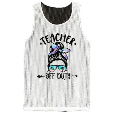 Summer End Of School Year Teacher Off Duty Mesh Reversible Basketball Jersey Tank