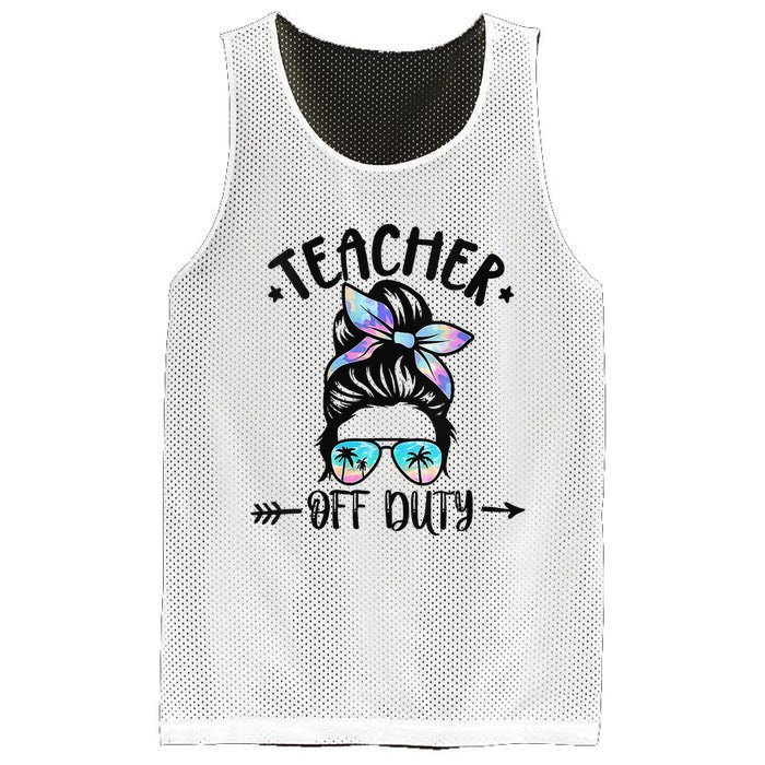 Summer End Of School Year Teacher Off Duty Mesh Reversible Basketball Jersey Tank